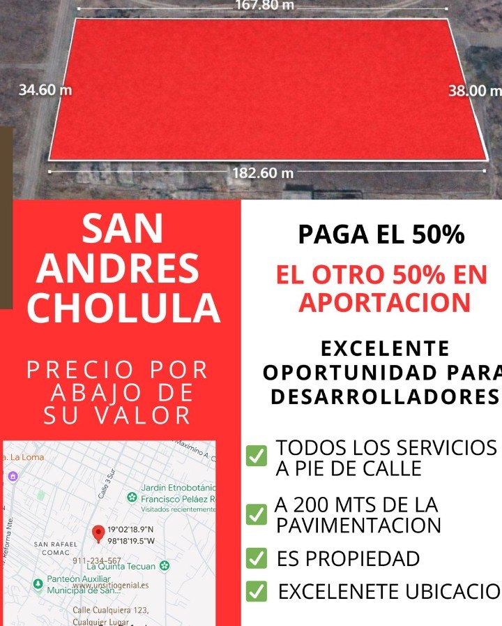 TERRENO SAN ANDRES CHOLULA